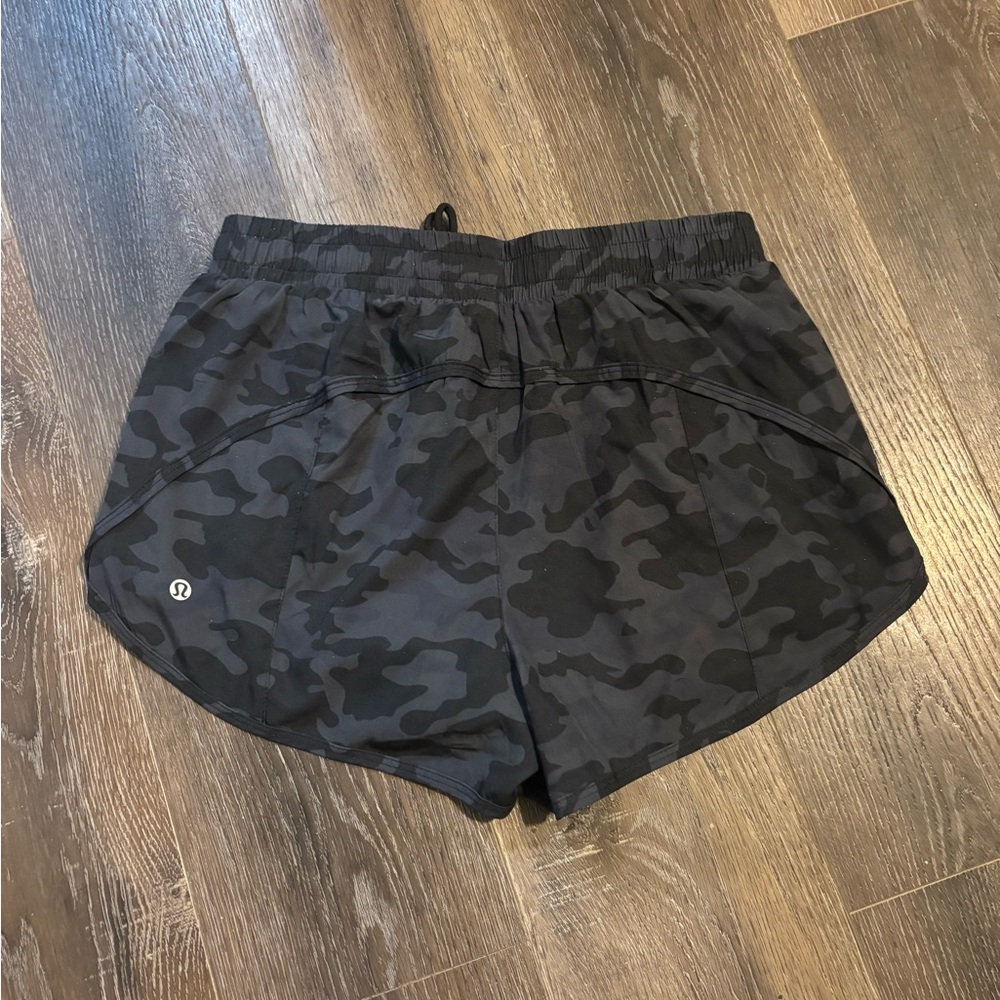 lululemon camo 8 high rise shorts